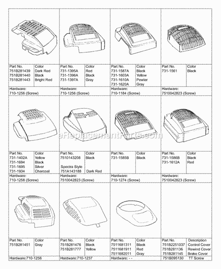 Shroud Chart Diagram and Parts List for 12A-446M129 2002 Yard Machines Lawn Mower